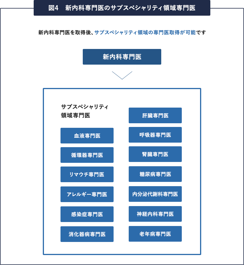 図4、新内科専門医のサブスペシャリティ領域専門医